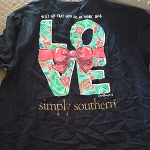 Simply Southern Navy Tee with Floral Love Graphic